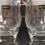 HOYA CRYSTAL 日製水晶玻璃水杯 威士忌酒杯 高級品 江戶切子 兩個一組全新品附盒