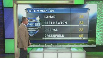 1st and 10 Week 2 Final Scoreboard