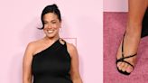 Ashley Graham Steps Out in Asymmetrical Strappy Sandals at Fashion Trust U.S. Awards 2024