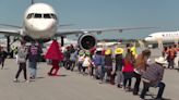 Delta employees attempt to pull Boeing 757 for cancer fundraiser