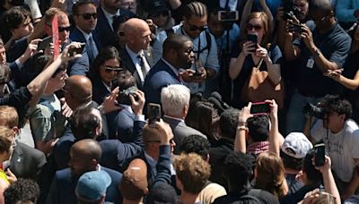 Pro-Palestinian agitators yell 'Uncle Tom' and 'race traitor' at black Republican congressman at George Washington University protest that has spread from campus onto the streets