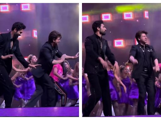 Shah Rukh Khan eats up Vicky Kaushal on IIFA stage with his 26-year-old Mere Mehboob moves, shows who's the OG. Watch