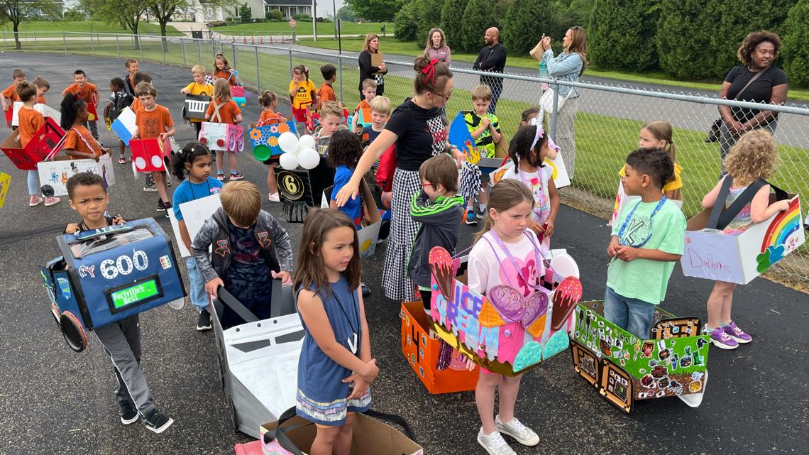 McCordsville's 'Kindy 500' starts with parade through the school, police escort to track