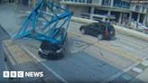 Footage shows miraculous escape in fatal crane collapse