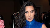 Kim Kardashian's blue leather crop top co-ord has left us all kinds of confused