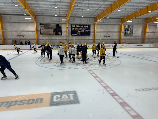 Joakim Kemell, Tanner Molendyk on the ice for Nashville Predators rookie camp