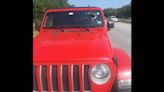 Sharp metal impales Jeep windshield in Maine. See photos of the terrifying close call