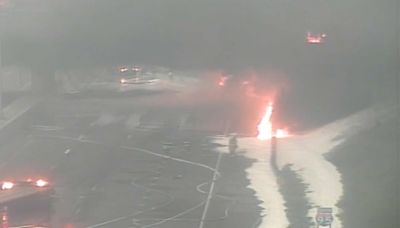 Crash and fire shut down both sides of Interstate 95 in Norwalk