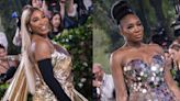 Serena Goes for Gold in Balenciaga and Venus Williams Shines in Mirrored Marc Jacobs Gown on Met Gala 2024 Red Carpet
