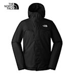 【The North Face 官方旗艦】北面男款黑色防水透氣保暖連帽三合一外套｜88RPUK2