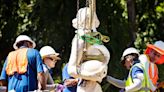 Crews restore popular sculpture Rachel at the Well after Hurricane Ian destruction