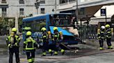 Incendio de un autobús urbano en el centro de Jerez