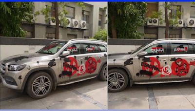 Aman Gupta's Rs 1.4 Cr Mercedes GLS Vandalised with Deadpool Graffiti