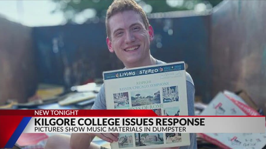 Kilgore College responds to criticism after photos of discarded music in dumpster shared online