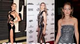 25 of Gigi Hadid's most daring looks, from completely sheer jumpsuits to low-cut necklines and thigh-high slits