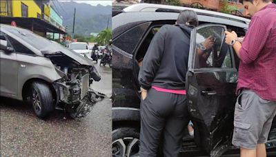 Carro quedó destruído en aparatoso accidente de tránsito en Ibagué; hubo varios heridos