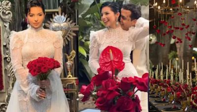 Así fue la lujosa decoración de la boda de Ángela Aguilar y Christian Nodal