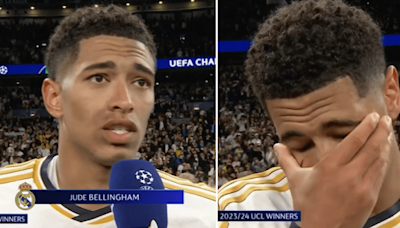 Emotional Jude Bellingham reacts to winning Champions League with Real Madrid