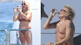 Penny Lancaster, 53, soaks up the sun on £50m yacht with husband Rod Stewart