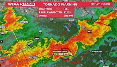 DFW Weather: Tornado Warning issued for Ellis, Henderson and Kaufman County until 3:15 p.m.