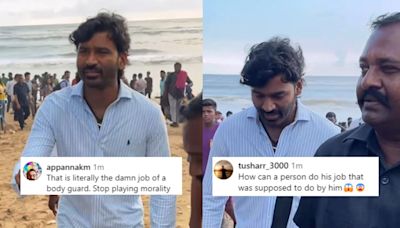 After Nagarjuna Incident, Dhanush's Bodyguard Pushes Crowd Mobbing Actor; Internet Says 'They're Doing Their Job'