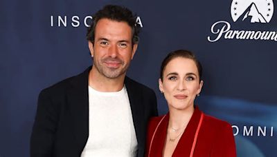 Vicky McClure cuts a stylish figure in a red velvet suit as she and co-star Tom Cullen lead the arrivals at screening for her new series Insomnia