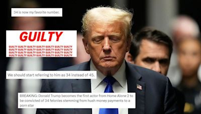 Best celebrity reactions and memes as Donald Trump found guilty on all 34 counts in hush money case
