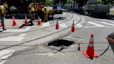 Sinkhole on NW 23rd Avenue disrupts streetcar, other traffic