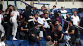 Moment Israeli Olympics fans are attacked on chaotic opening night of games