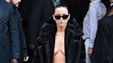 Katy Perry Dares to Go Topless Underneath a Fur Coat at Balenciaga Fashion Show in Paris