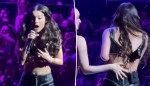 Olivia Rodrigo suffers wardrobe malfunction during sold-out London concert as dancers scramble to help her