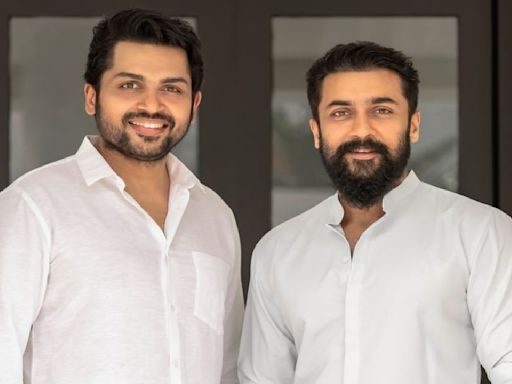 Karthi twins with big brother Suriya in veshti; pens a heartwarming birthday wish for Kanguva actor