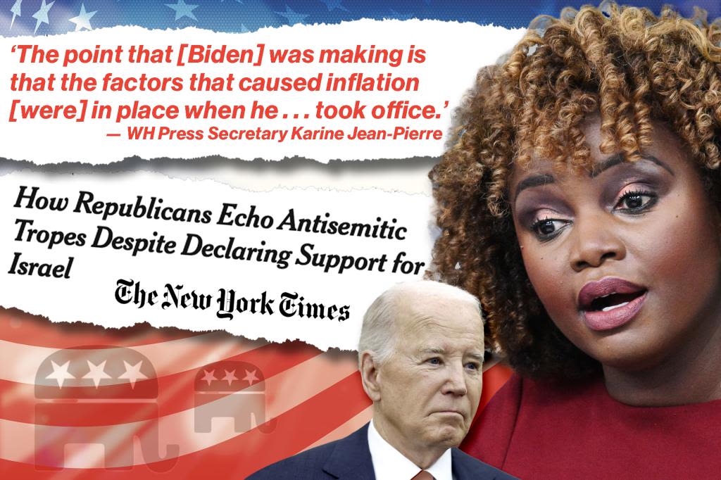 The week in whoppers: WH press sec’y Karine Jean-Pierre fudges on Biden’s inflation lie, NY Times calls GOP the real antisemites and more