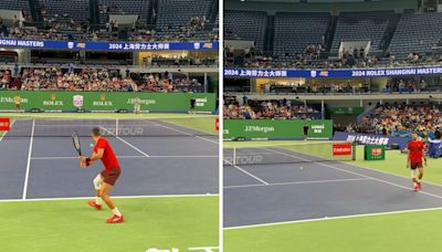 WATCH: Novak Djokovic trains hard for the Shanghai Rolex Masters