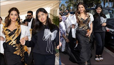 Cannes 2024: Daughter Aaradhya holds injured Aishwarya Rai Bachchan's hand, helps her walk down stairs; fans laud her upbringing