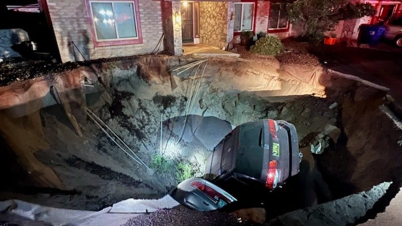 Sinkhole in Las Cruces, NM swallowed two cars, forced residents to leave their homes