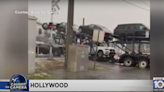 Watch a Passenger Train Tear a Full Car Hauler in Half