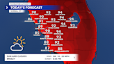 A breezy onshore wind keeps coastal communities cooler this Friday