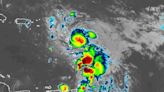 Core of Hurricane Tammy on top of Caribbean islands