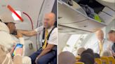 Rio Ferdinand speaks to passengers over tannoy on Ryanair flight to Porto