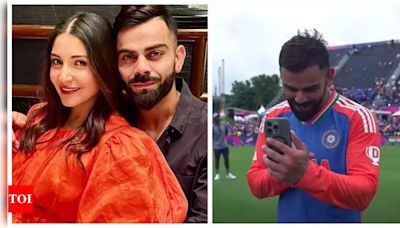 India wins T20 worldcup: Emotional Virat Kohli video calls Anushka Sharma, Vamika and Akaay - WATCH | - Times of India