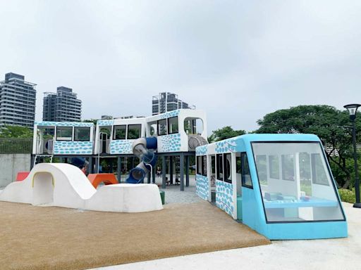 車廂×駕艙×路線圖，親近輕軌從遊戲場開始～新北淡水公23公園