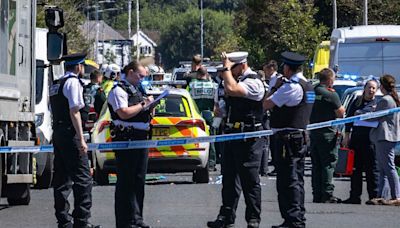 Children are among 8 stabbed in an attack in northwest England. A man is arrested