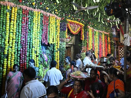 Goddess Durga adorned with vegetables as three-day Sakambari festival begins in Vijayawada