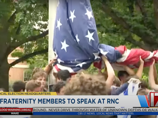 Frat that went viral holding up American flag during Palestine protests to be RNC speakers