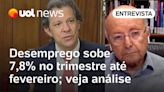 Desemprego é de 7,8% no trimestre até fevereiro; Maílson da Nóbrega analisa: 'Haddad surpreendeu'