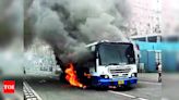 BMTC Bus Catches Fire on MG Road, 30 Passengers Escape Unhurt | Bengaluru News - Times of India