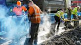 Sinkhole sparks road closure at busy shopping centre on outskirts of Glasgow