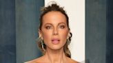 Kate Beckinsale Shines in Gold-Dipped Minidress and 6-Inch Platforms