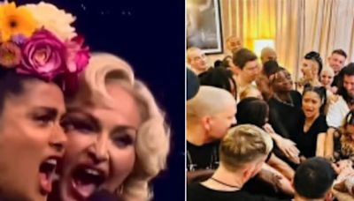 "Frida Kahlo vino a visitarme", Madonna celebra con Salma Hayek y su equipo el final de su tour